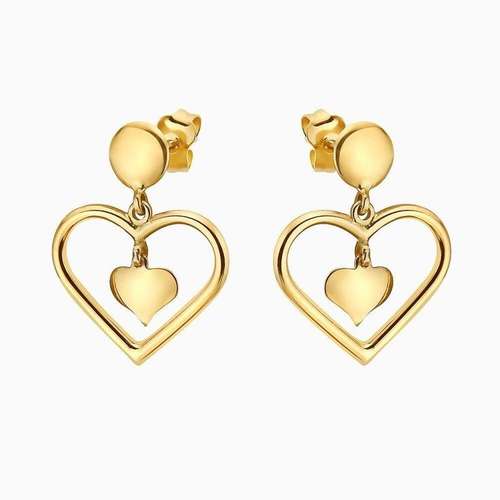 گوشواره طلا 18 عیار زنانه قیراط مدل قلب کد GH5557