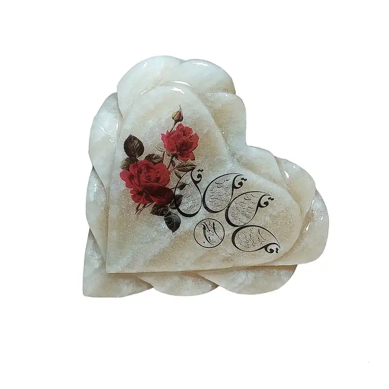 آباژور سنگ نمک مدل قلب طرح لبه هلالی کد 05