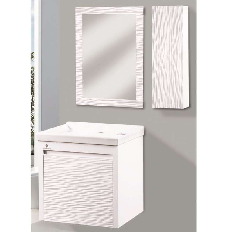ست کابینت و روشویی بومرنگ مدل روژینا به همراه آینه و باکس