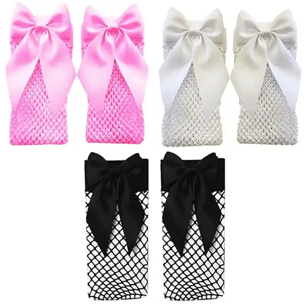 جوراب دخترانه مدل پاپیون کد SEMSU3 مجموعه سه عددی