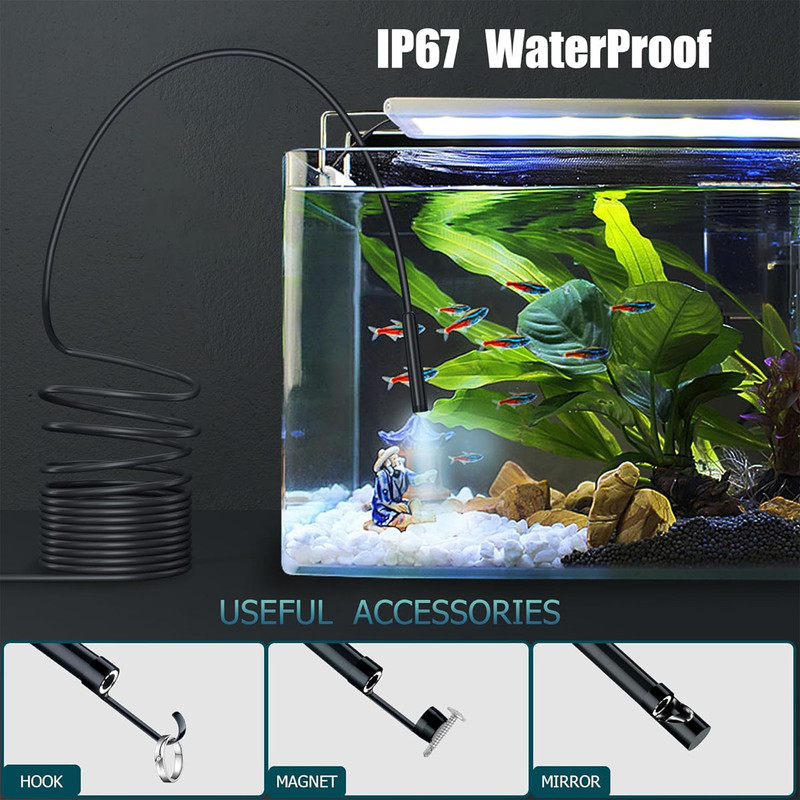 دوربین شلنگی مدل اتوفوکوس منعطف فلزی 10M 5MP 360