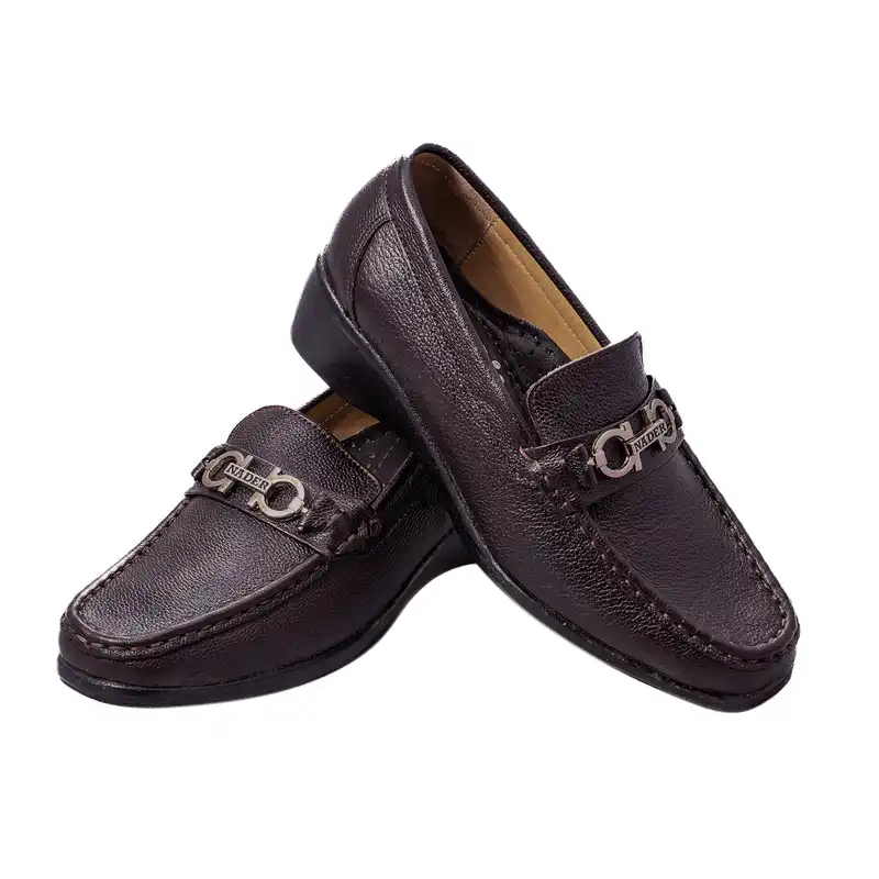 کفش طبی زنانه نادر مدل نگار سگک دار کد 592 رنگ قهوه ای