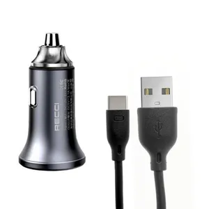 شارژر فندکی 18 وات رسی مدل RCC-N08C به همراه کابل USB-C