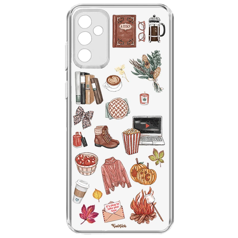 کاور طرح استیکرهای پائیزی مناسب برای گوشی موبایل سامسونگ Galaxy A34