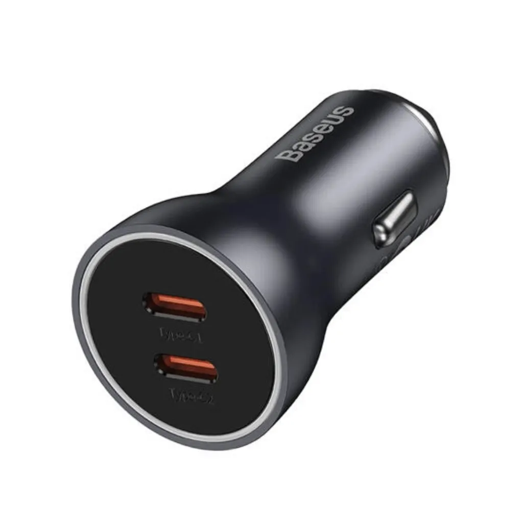 شارژر فندکی 60 وات بیسوس مدل Dual USB-C CGJM000213
