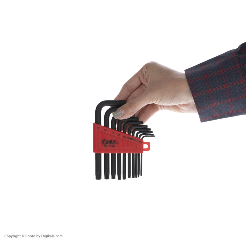 آچار آلن کارتی ستاره ای جنیوس تولز مدل SK-010S مجموعه 9 عددی