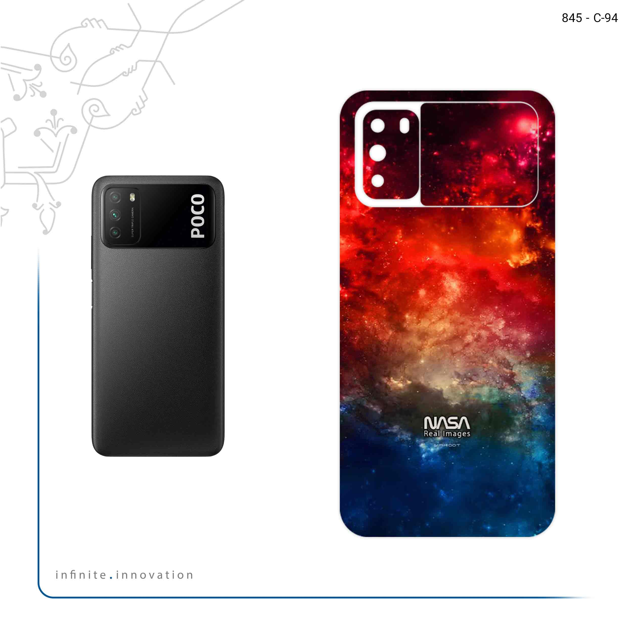 برچسب پوششی ماهوت مدل Universe b NASA 8 مناسب برای گوشی موبایل شیائومی Poco M3