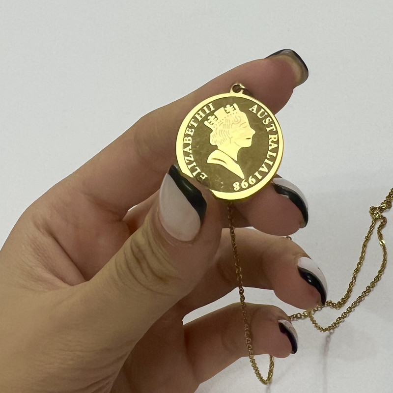 گردنبند زنانه مدل استیل سکه