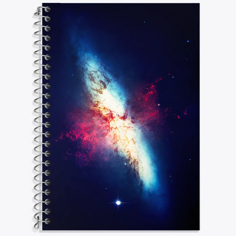 دفتر زبان 50 برگ خندالو مدل سه خط طرح کهکشان (galaxy) کد F6708