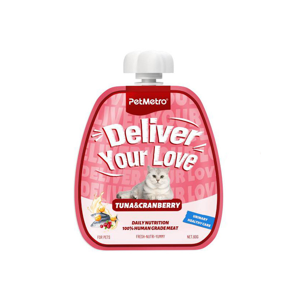 پودینگ گربه پت مترو مدل دلیور طعم تن ماهی و زغال اخته وزن 60 گرم