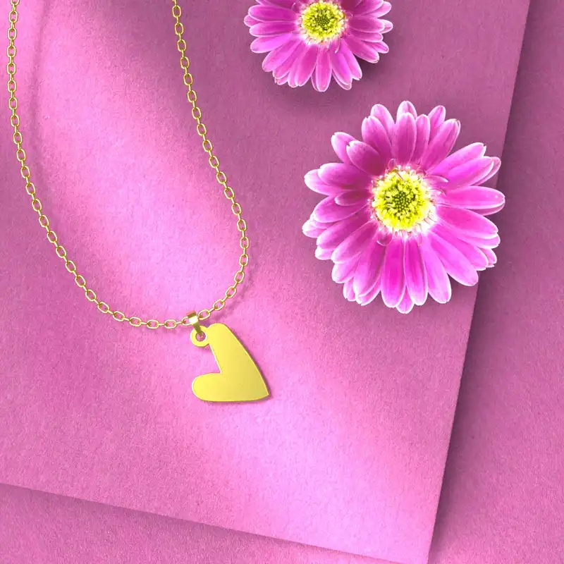 گردنبند طلا 18 عیار زنانه مدوپد مدل قلب کد E1050