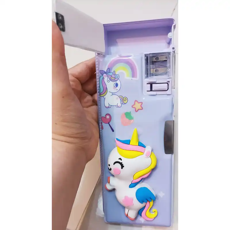 جامدادی مدل کتابی اسکوییشی دار طرح یونیکورن کد 03