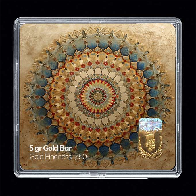 شمش طلا 18 عیار مدوپد مدل نوروز و سال نو کد SG11609