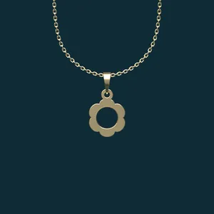 گردنبند طلا 18 عیار زنانه مدوپد مدل گل کد AA2-1-1065