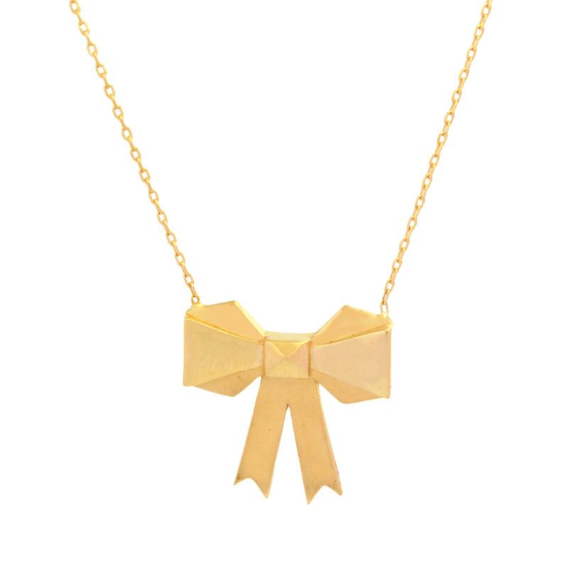 گردنبند طلا 18 عیار زنانه با طرح حلقهای (فلامینگو) طلای مستجابی مدل پاپیون اسپرلوس کد 03