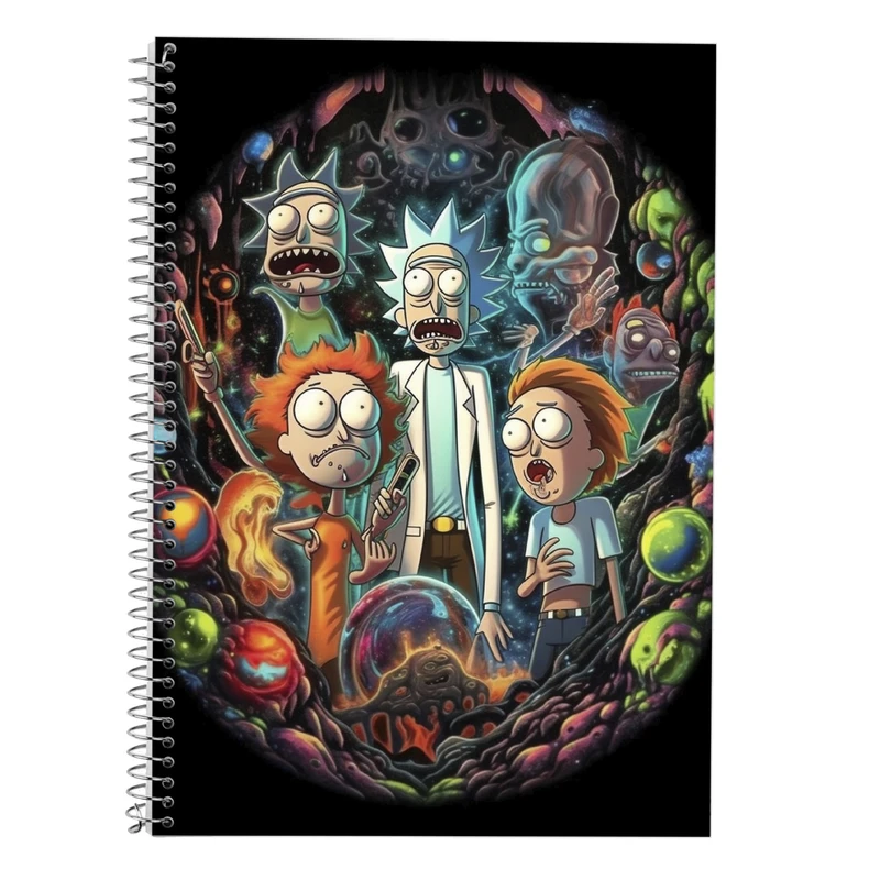 دفتر زبان 50 برگ مدوپد مدل سه خط طرح ریک اند مورتی rick&morty کد DF10843
