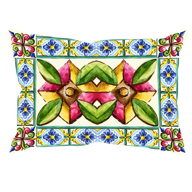 رو بالشی مدل کاشی دورو طرح دار کد 1400125