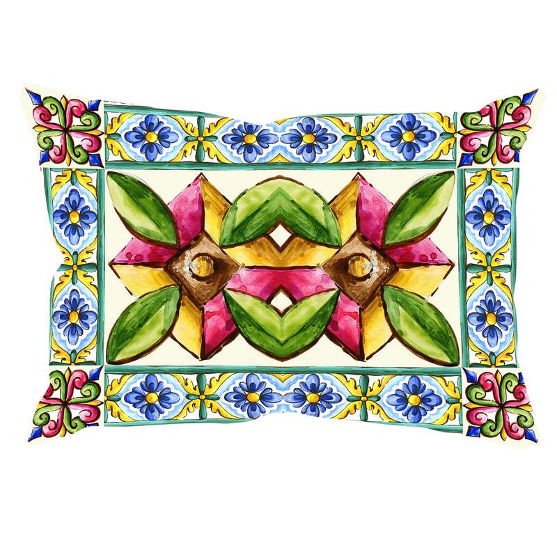 رو بالشی مدل کاشی دورو طرح دار کد 1400125