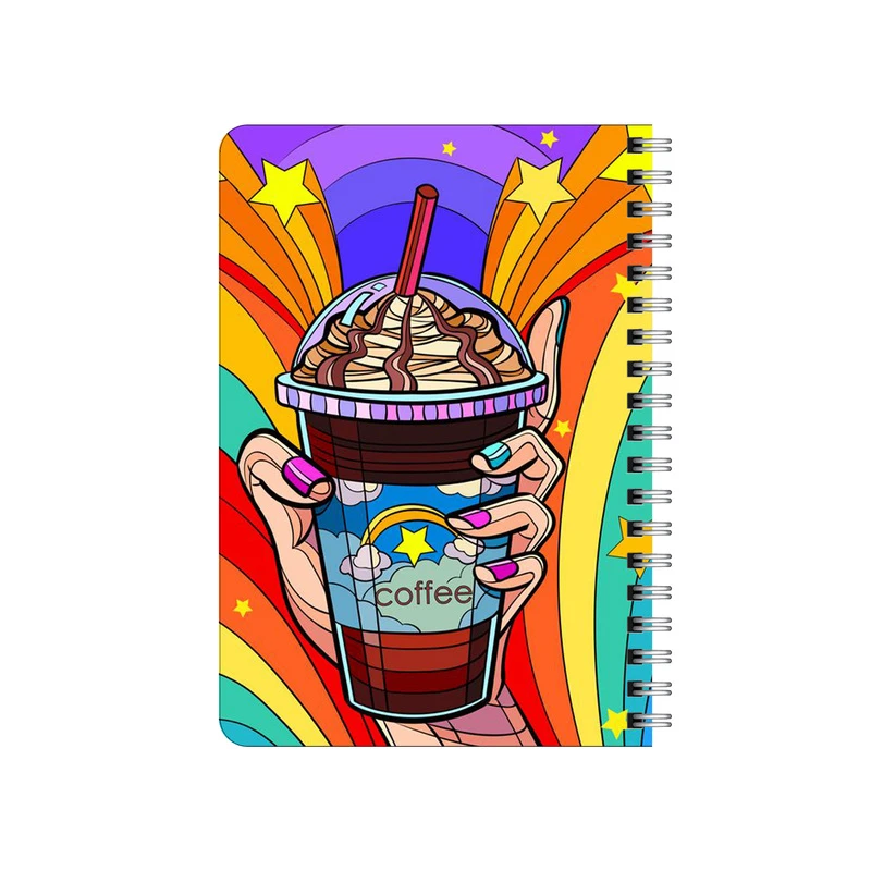 دفترچه یادداشت بامبیلیپ مدل چوبی طرح دنیای رنگی با قهوه کد 2384204