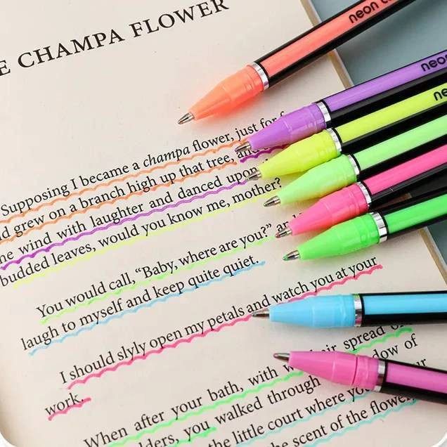 خودکار رنگی مدل نئونی و پاستلی کد NP بسته 12 عددی