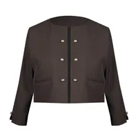 کراپ کت رسمی زنانه مدل دکمه نما کد AK1503