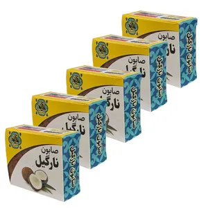 صابون شستشو گیاهستان حکیم مدل نارگیل مناسب برای انواع پوست وزن 75 گرم بسته پنج عددی