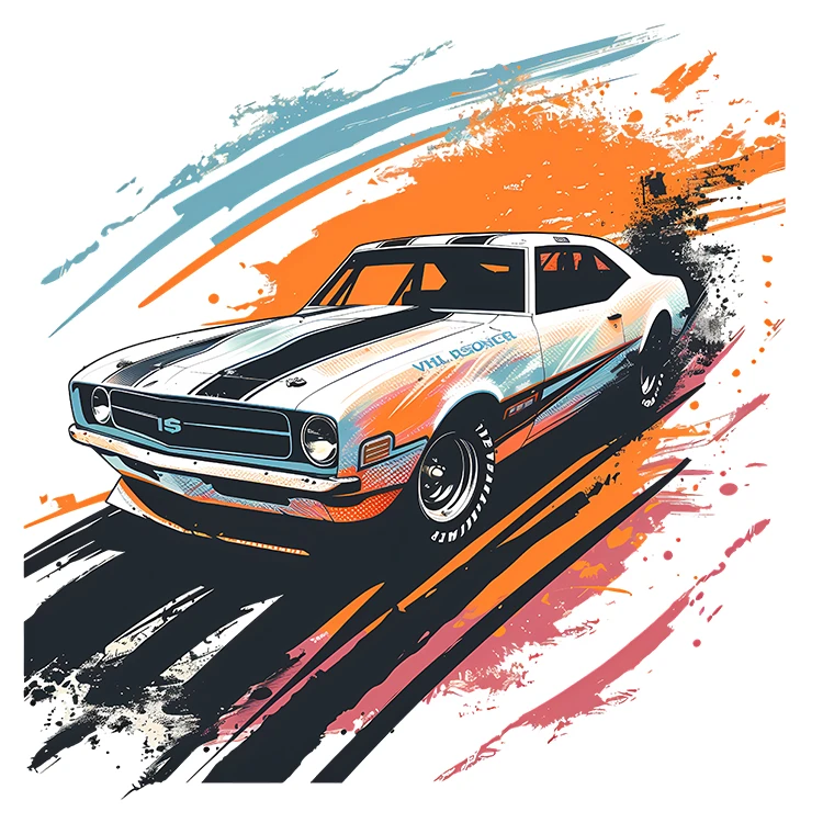 استیکر پارچه و لباس پاد آفرین مدل ماشین اسپرت کد S5583