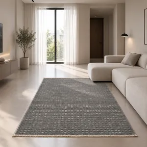 فرش ماشینی 420 شانه آرمانی زمینه و حاشیه دودی طرح مدرن پینترستی کد 5178