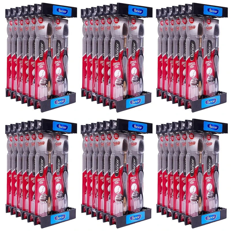 مسواک بنسر مدل پروفشنال ذغالی با برس متوسط بسته 72 عددی