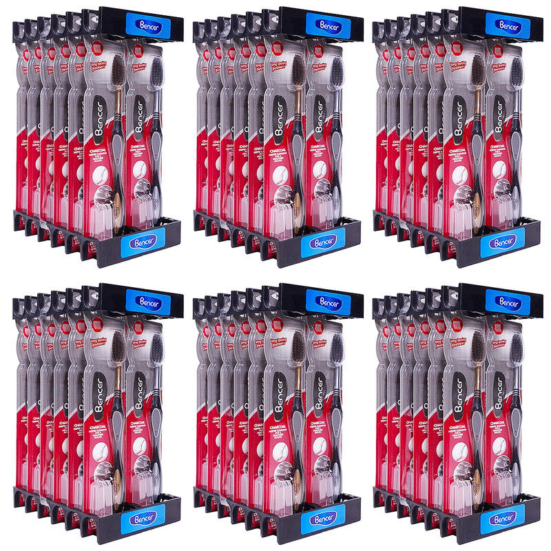 مسواک بنسر مدل پروفشنال ذغالی با برس متوسط بسته 72 عددی
