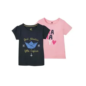 تی شرت آستین کوتاه دخترانه لوپیلو مدل YS001 مجموعه 2 عددی