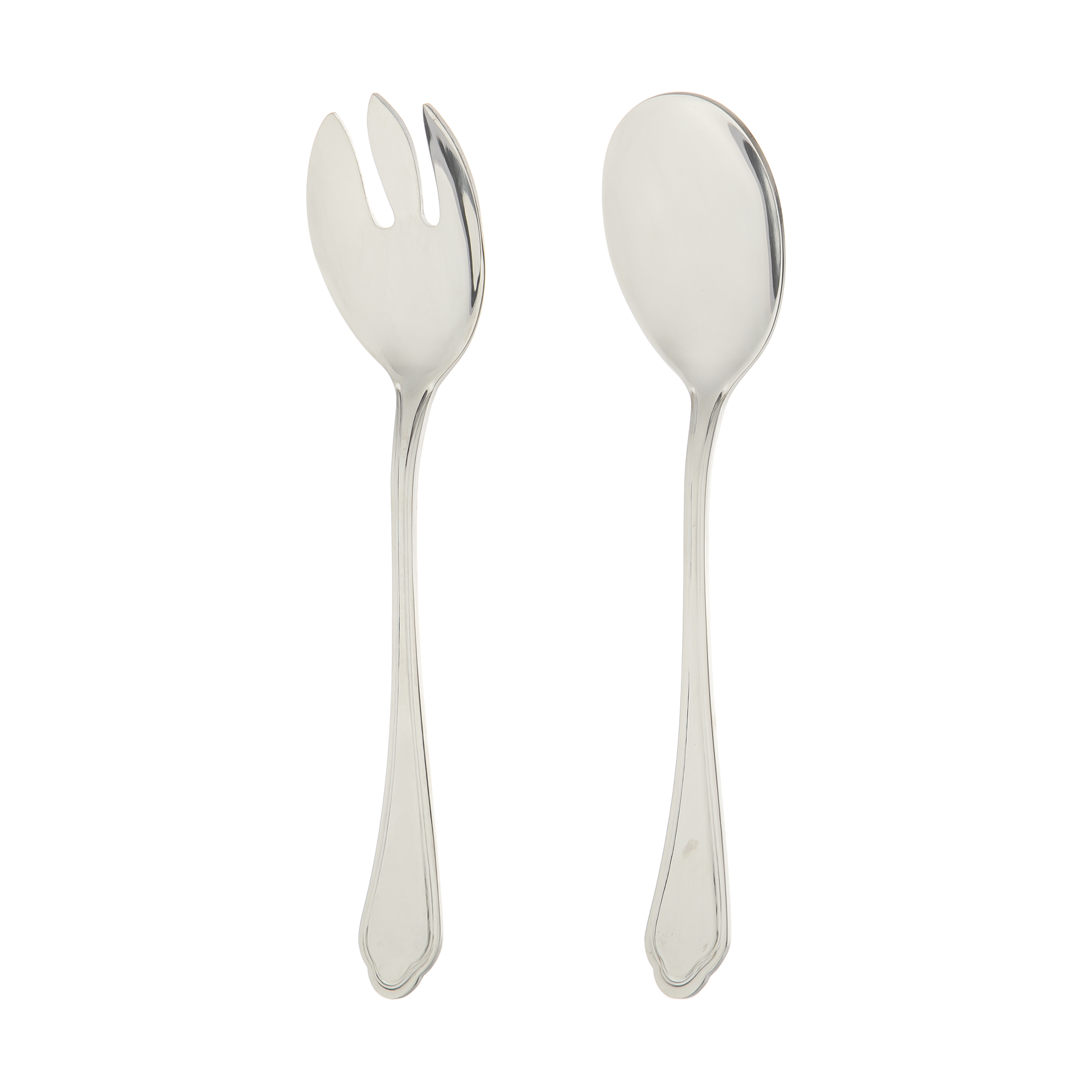 قاشق و چنگال سرو سالاد ناب استیل مدل ونیز کد SZ-300-03