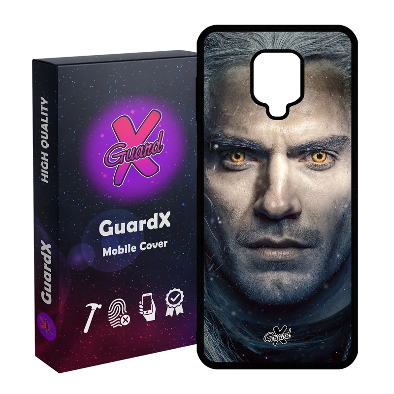 کاور گارد ایکس طرح Witcher مدل Glass10177 مناسب برای گوشی موبایل شیائومی Redmi Note 9S / Note 9 Pro / Note 9 Pro Max