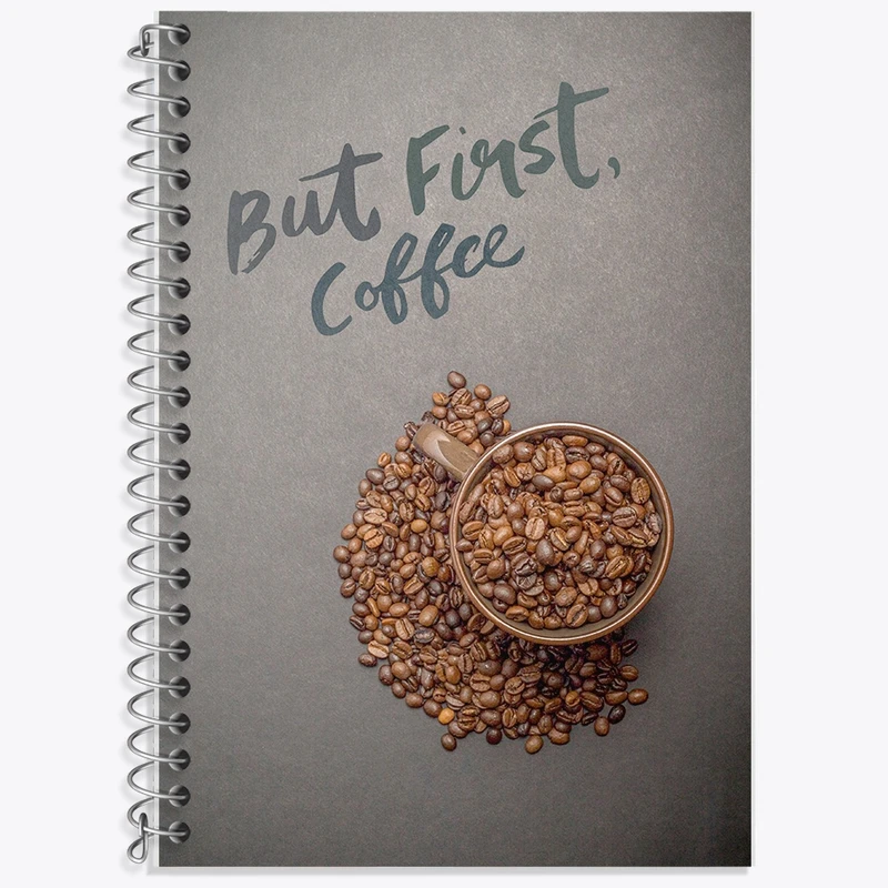 دفتر زبان 50 برگ خندالو مدل دو خط طرح قهوه Coffee کد F64
