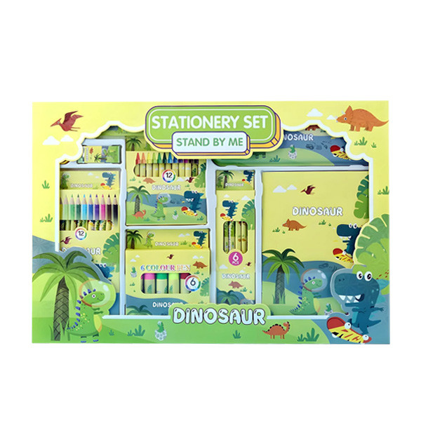 بسته لوازم التحریر مدل دایناسور کد 8001 بسته 9 عددی