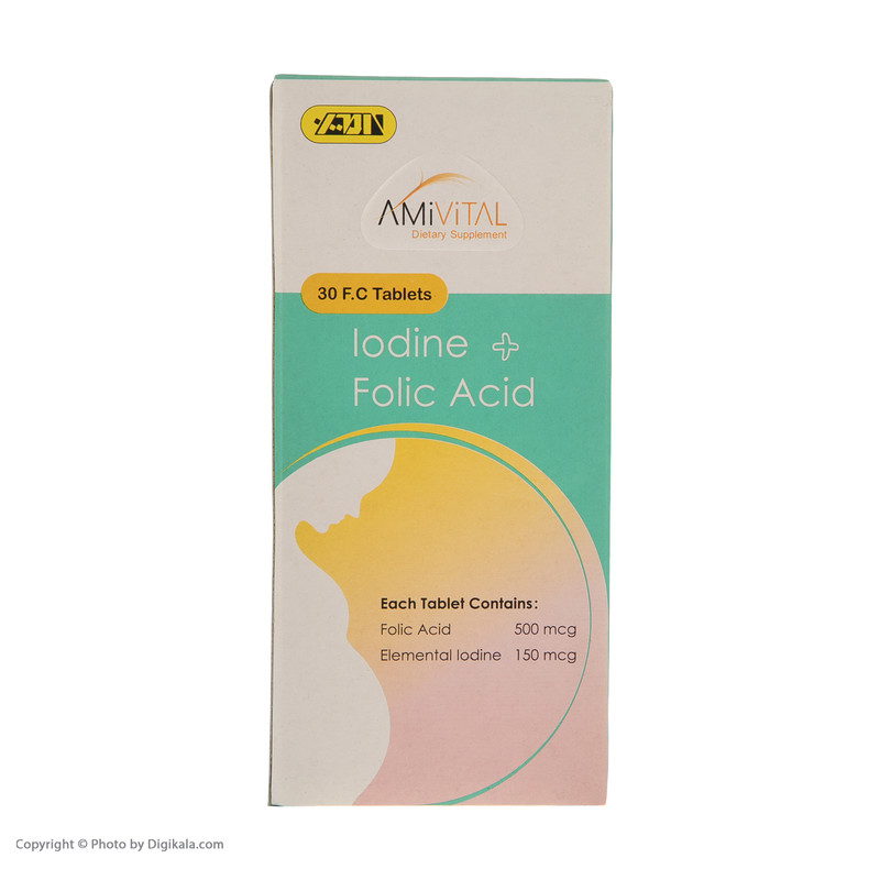 قرص ید و فولیک اسید امی ویتال بسته 30 عددی