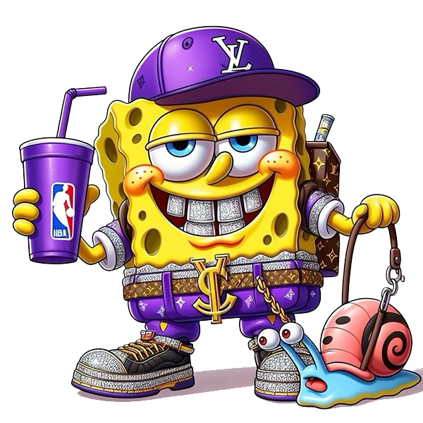 استیکر پارچه و لباس پاد آفرین طرح باب اسفنجی کد 3863