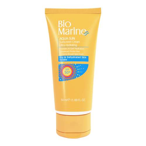کرم ضد آفتاب بی رنگ بایومارین SPF50 مدل AQUA SUN مناسب پوست های خشک حجم 50 میلی لیتر