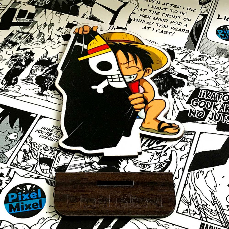 استند رومیزی پیکسل میکسل مدل انیمه وان پیس لوفی