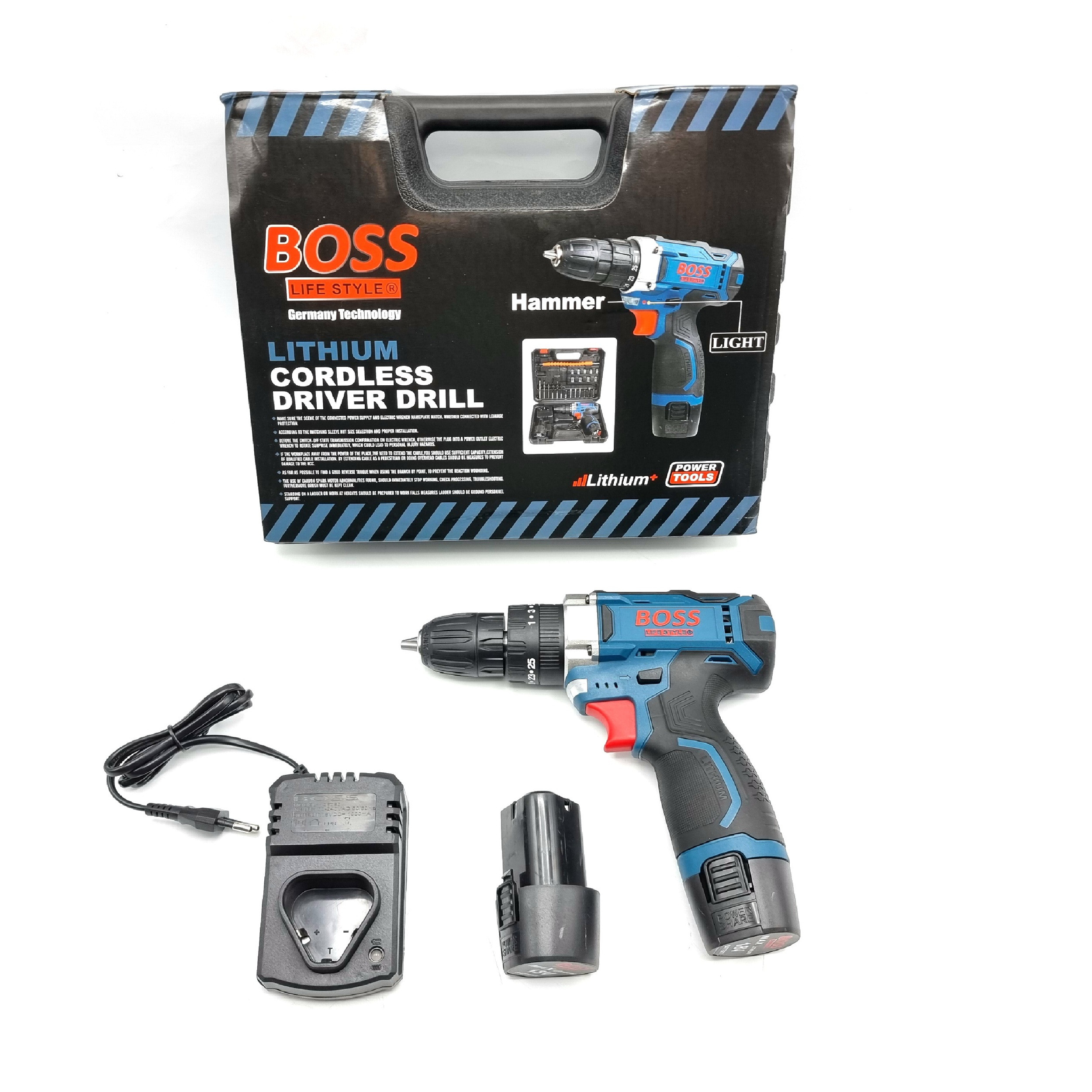 مجموعه 28 عددی دریل پیچ گوشتی چکشی شارژی باس مدل LIFE_STYLE