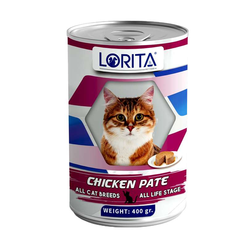 کنسرو غذای گربه لوریتا مدل CHICKEN PATE وزن 400 گرم