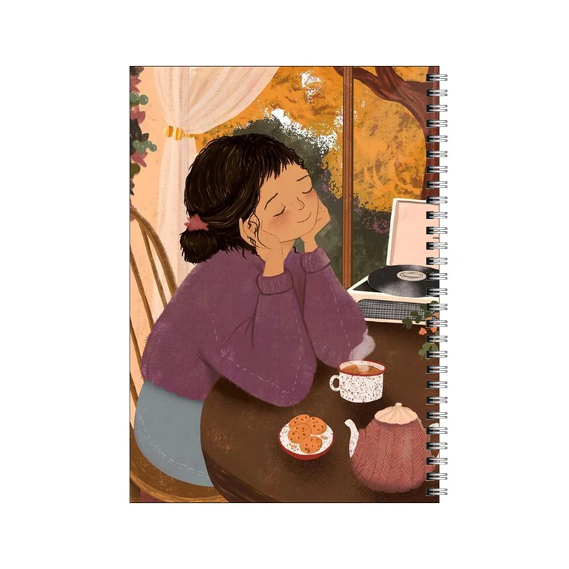 دفتر مشق 50 برگ بامبیلیپ طرح چای در عصر پاییزی کد 2401066