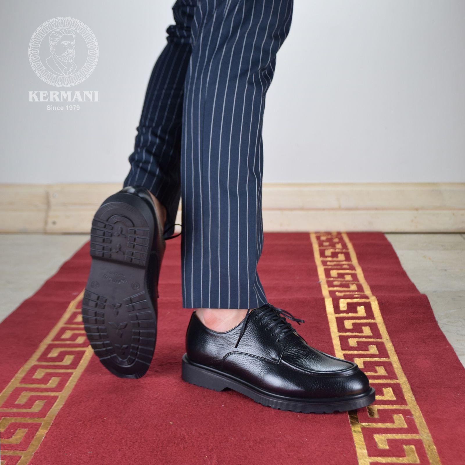 کفش مردانه کرمانی مدل چرم دستدوز فلوتر کد 84110 رنگ مشکی - - 7