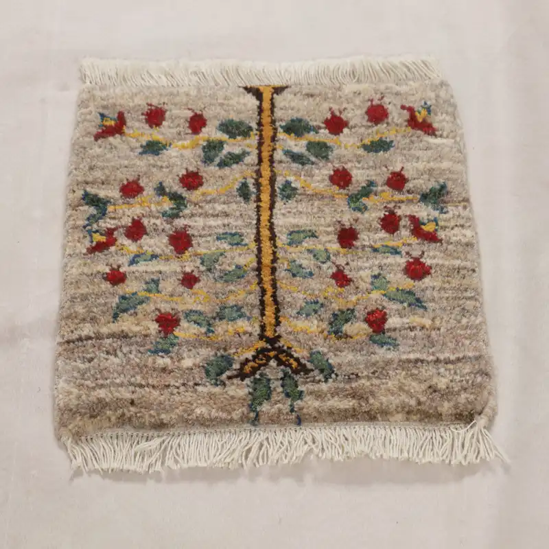 گلیم دستبافت مدل شگی طرح مربعی 4010916