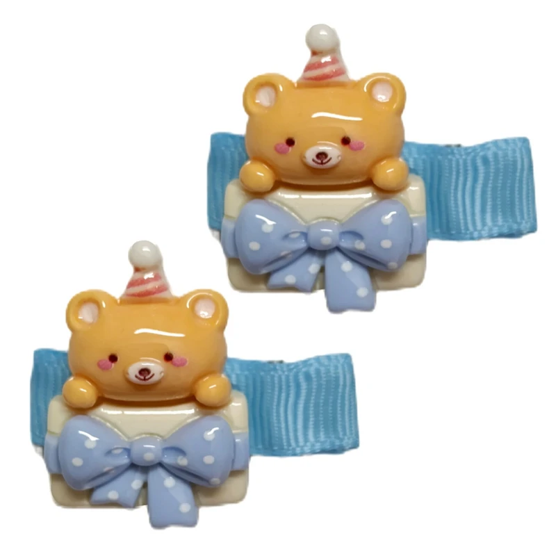 گیره مو دخترانه مدل خرس کد 03 مجموعه 2 عددی