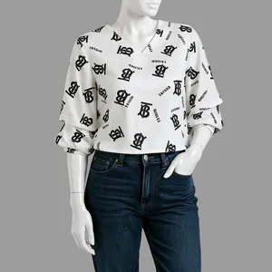 بلوز آستین سه ربع یقه هفت زنانه مدل 930