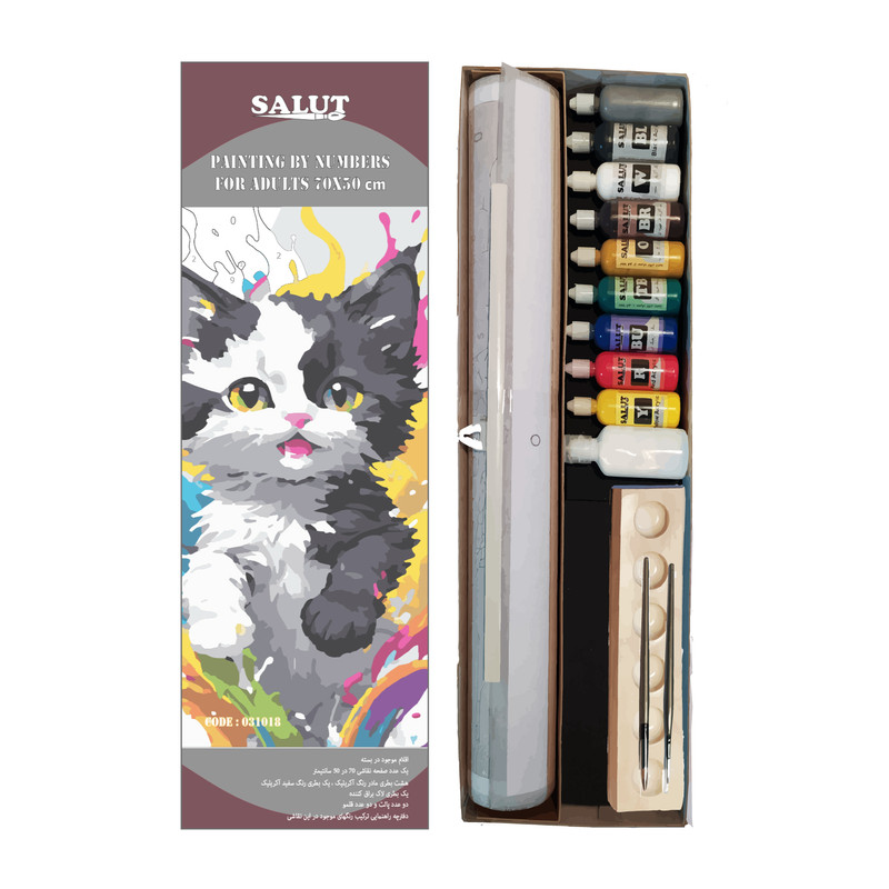 بسته رنگ آمیزی سالوت مدل آکرولیک کد 031018 مجموعه 18 عددی