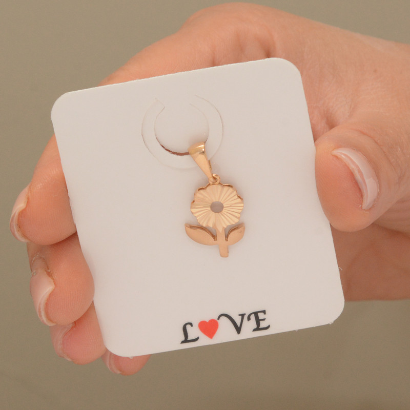 آویز گردنبند طلا 18 عیار زنانه طلای مستجابی مدل گل کد 109