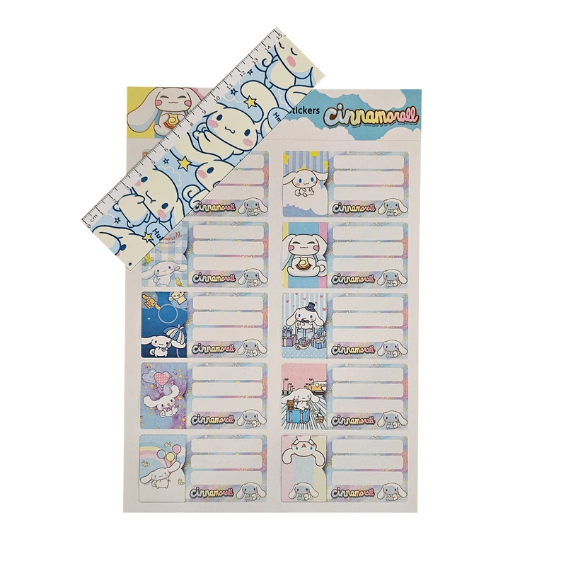 برچسب مدل اسم و کلاس سانریو سینامورول کرومی به همراه خط کش