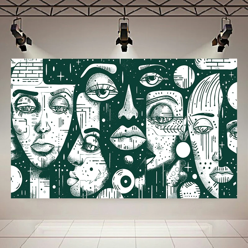 پوستر دیواری طرح انتزاعی مدل چهره ها کد AR3058390